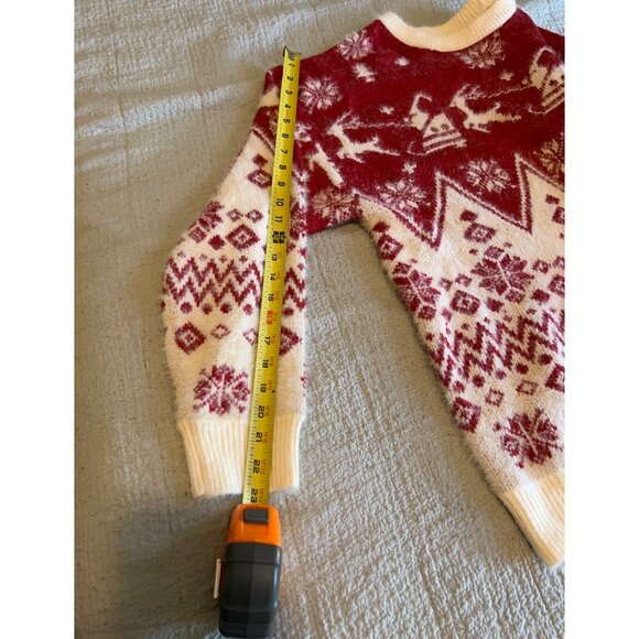 Haptics Women’s 3X PLUS SIZE Christmas Sweater Red White Reindeer Snowflake Fair - Picture 5 of 12